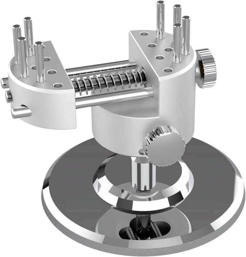 LuTangous Mini Hobby Vise 360° Swivel, CNC Aluminum Alloy Adjustable Pin Vise with 8 Bench Pins, 50mm Clamping Width Table Vice Clamp for Action Figure, Diy, Jewelry, Watch - Image 1
